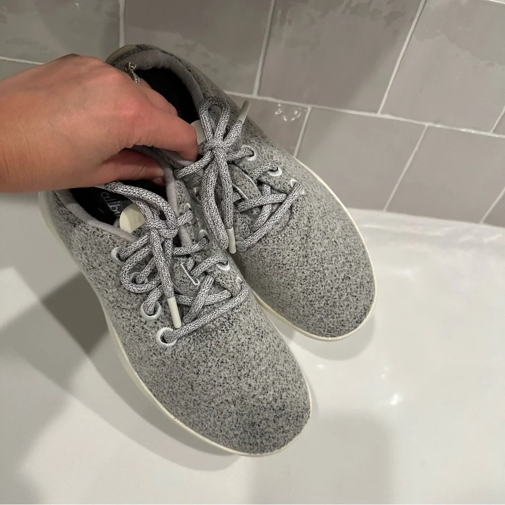 Allbirds Wool Runner Mizzles Shoes Light Gray Merino Wool Sneakers Size 8 Women